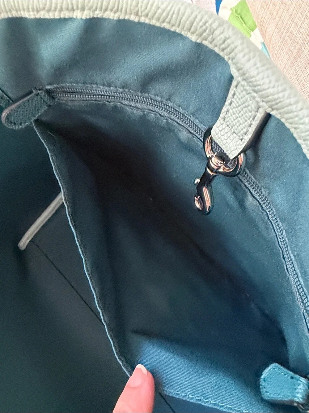 Coach Ombre Teal Tote with Floral Scarf